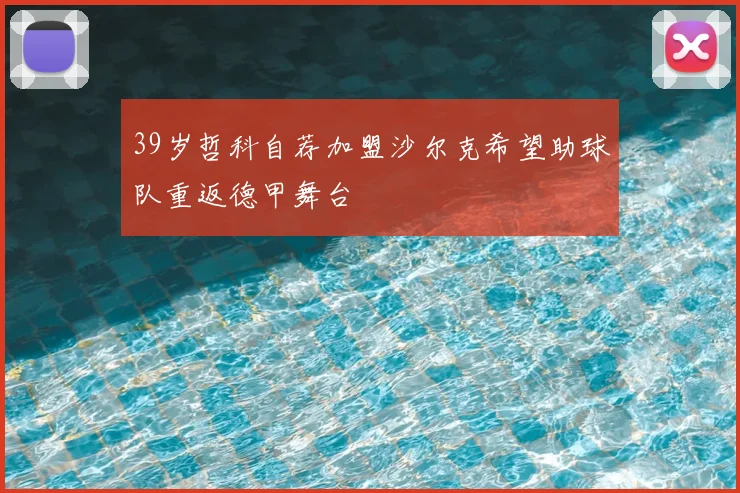 39岁哲科自荐加盟沙尔克希望助球队重返德甲舞台