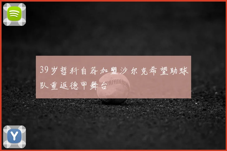 39岁哲科自荐加盟沙尔克希望助球队重返德甲舞台